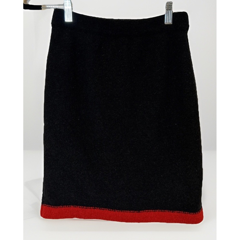Boutique Moschino Womens Pencil Skirt Sz 4‎  Black Wool Boucle Stretch Sporty